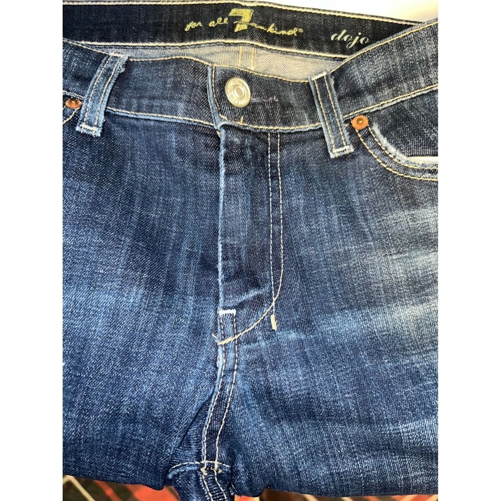7 For All Mankind Dojo Jeans Women's Dark Wash Wide Leg 32x33 - Picture 8 of 13